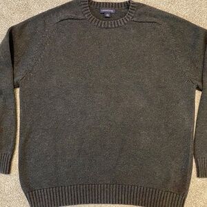 Mens Lands End Sweater Cotton Dark Gray Medium